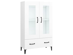 Buffet haut - bahut - meuble de rangement blanc 70x31x115 cm bois d'ingénierie