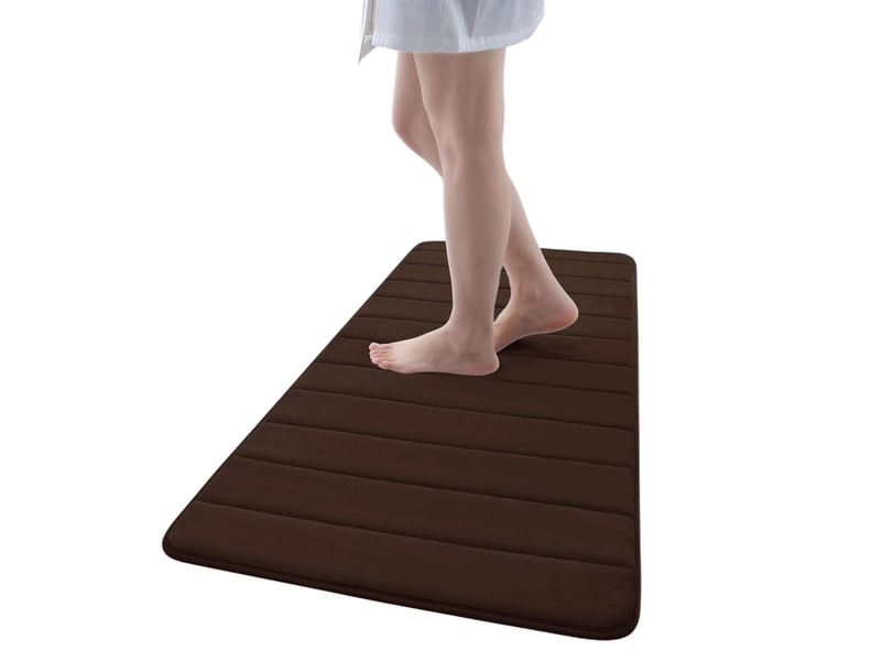  Tapis de bain en mousse à mémoire de forme antidérapant - 16 x 24 pouces - brun café  - Conforama A