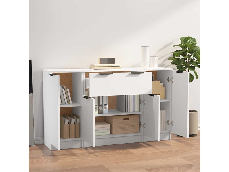  Buffets 3 pcs - bahut - meuble de rangement blanc bois d'ingénierie  - Conforama C