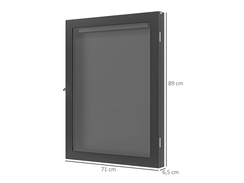  Frame box t-frame cadre pour maillot porte acrylique doublure interne feutre 71 x 6,5 x 89 cm noir  - Conforama E