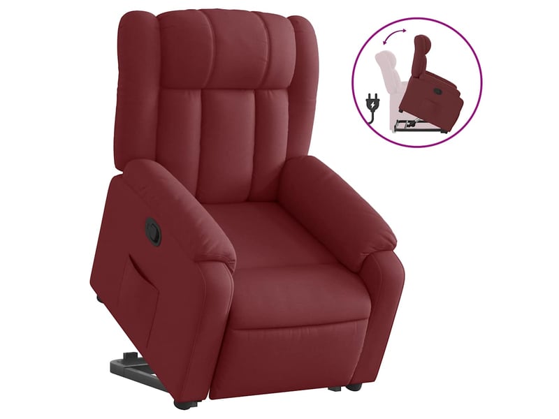  Fauteuil inclinable, fauteuil relax salon rouge bordeaux tissu shl76674  - Conforama A