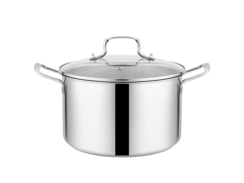  Marmite en acier inoxydable avec couvercle diamètre 25.2cm argenté  - Conforama A