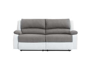 Canapé droit relax manuel LOUNGITUDE  3 places Tissu / Microfibre bicolore