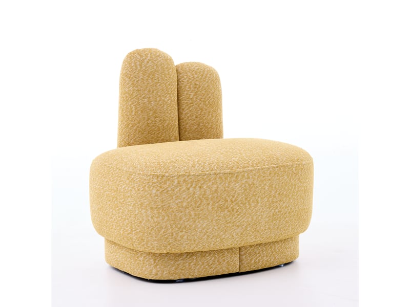 Pouf bunny-ear en tissu rembourré avec oreilles décoratives, fixe, sans rangement - Conforama D