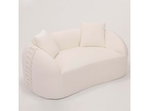 Canapé droit compressé fixe OMNIGLINT TRADING LTD 2 places Tissu blanc