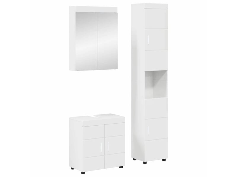  Ensemble de mobilier de salle de bain tulum 3 pc blanc brillant cf64717  - Conforama B