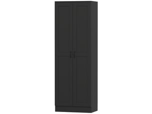 Armoire 2 portes meuble de rangement avec 5 étagères, style contemporain, 60l x 36,5l x 175h noir