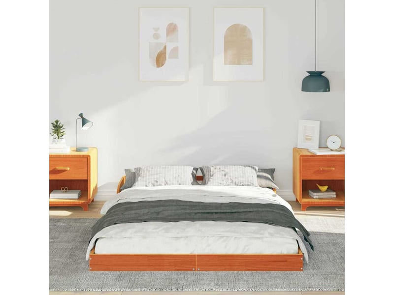  Lit double- lit adulte -  cadre de lit brun  120 x 200 cm pin massif  - Conforama B