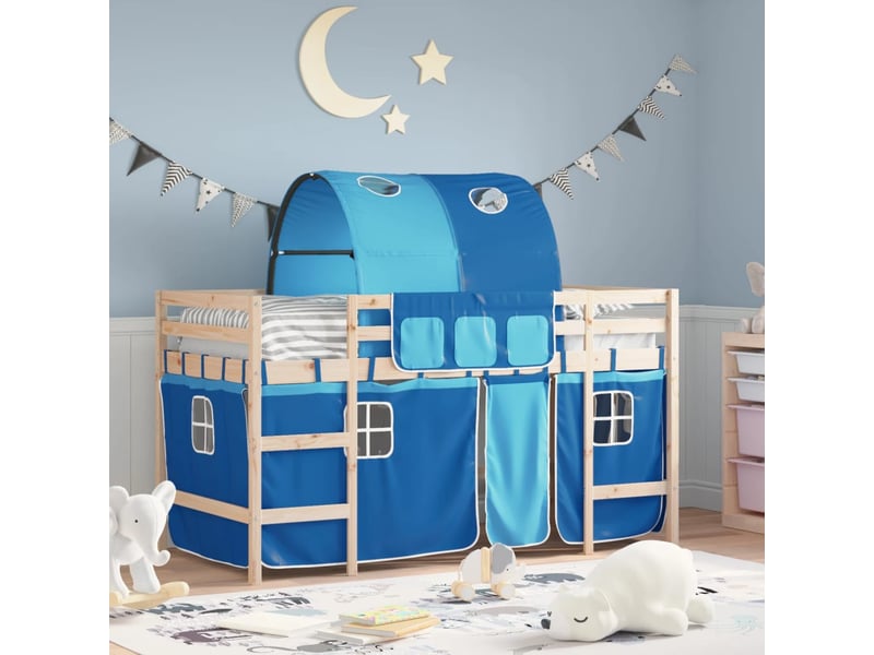  Lit mezzanine enfants - lit jeune avec tunnel sans matelas bleu 80x200 cm  - Conforama B