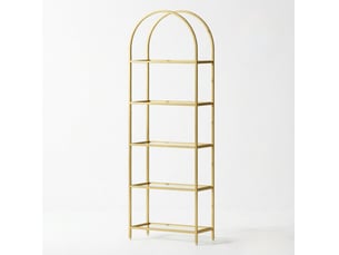 Bibliotheque coloris doré 5 étagère(s) TCQPZ - 30 cm x 175 cm