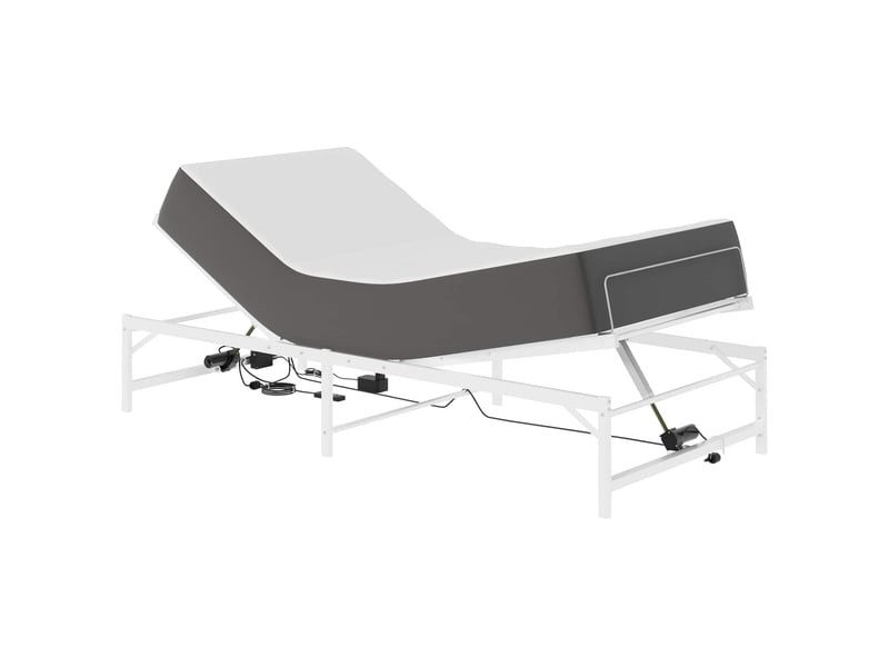 Lit simple- lit adulte - cadre de lit électrique réglable blanc 100 x 200 cm acier - Conforama B