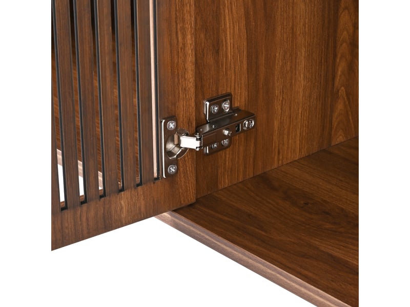  Meuble tv moderne noir et noyer, 190 cm avec rangement  - Conforama E