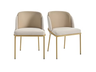 Lot de 6 chaises de salle à manger modernes beige et kaki avec pieds réglables