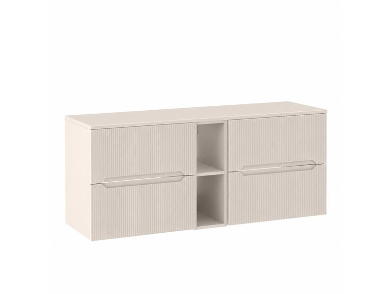 Meuble sous vasque suspendu avec étagère et plan 4t novo l.140 cm cachemire mat - Conforama A