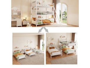 Lit superposé 90x200 cm <strong>HAUSS SPOLE</strong>  <strong></strong> coloris blanc