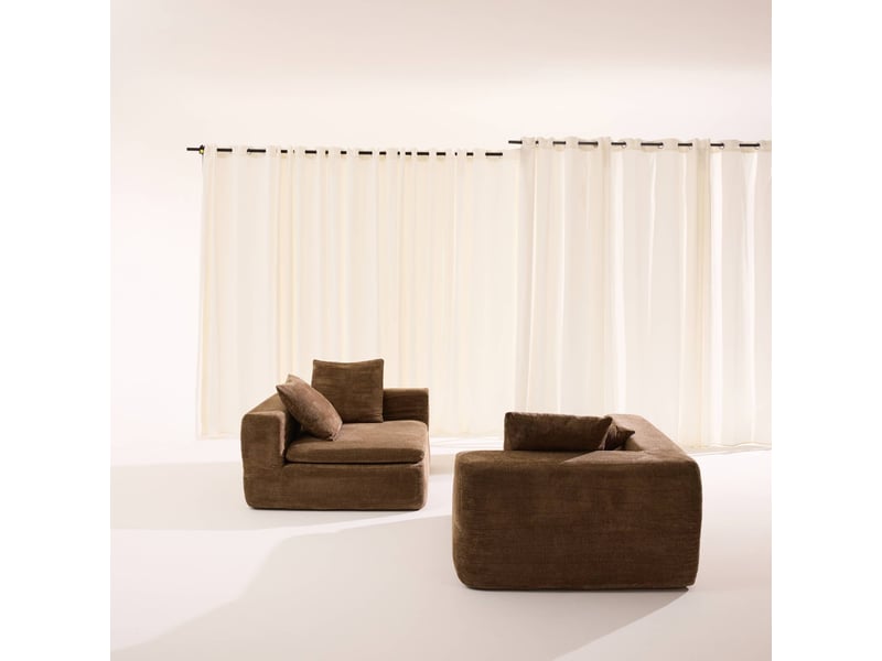Canapé modulable tissu chenille 3 places marron - movi - Conforama E