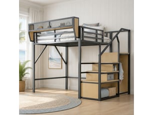 Lit mezzanine 140x200 cm TCQPZ coloris noir