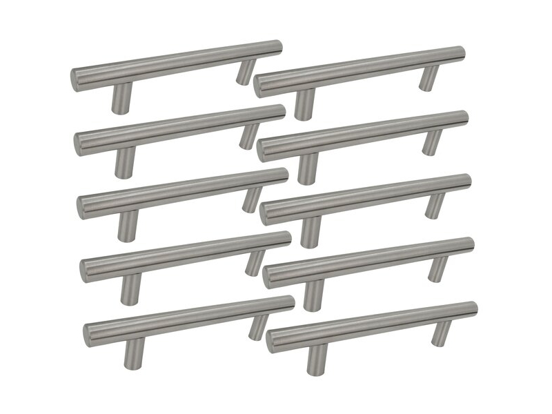 10 unités de boutons de meuble reling 128 mm, argentés - Conforama B