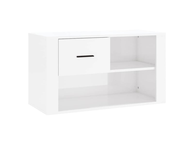  Meuble à chaussure | armoire à chaussure blanc brillant 80x35x45 cm bois ingénierie  - Conforama A