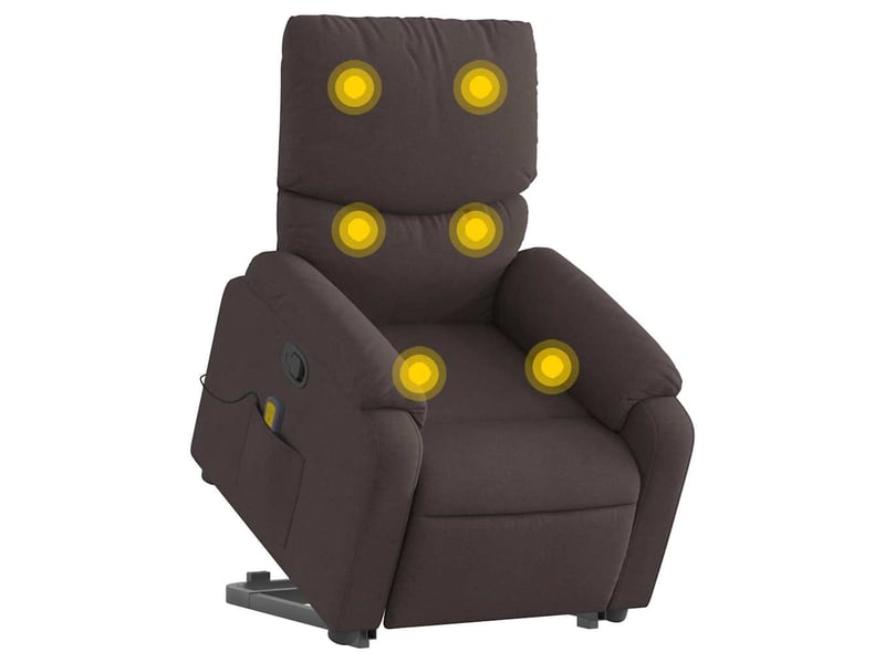  Fauteuil inclinable de massage, fauteuil relax marron foncé tissu shl3648  - Conforama C
