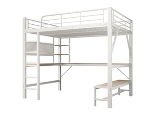 Lit mezzanine 160x200 cm BIQZUYA   coloris blanc