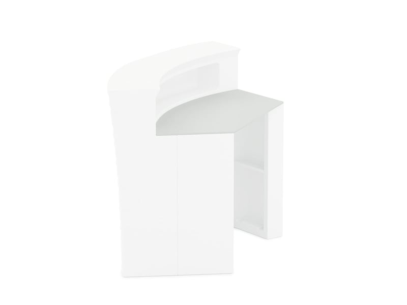  Étagère courbée de bar en hpl résistant design premium hangar - blanc  - Conforama A
