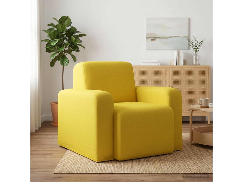  Vidaxl fauteuil jaune clair tissu  - Conforama B