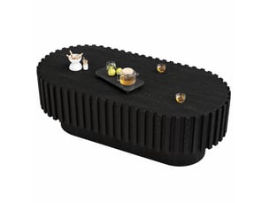 Table basse ovale coloris noir <strong>HAVRYA</strong> <strong></strong> - 50 cmx100 cm