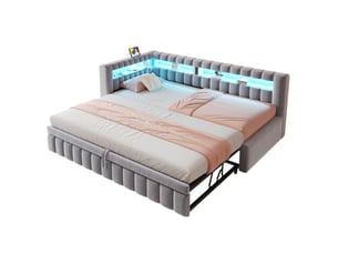 Lit gigogne 90x200 cm    coloris gris