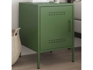 Table de chevet, table d'appoint vert olive 36x39x50,5 cm acier