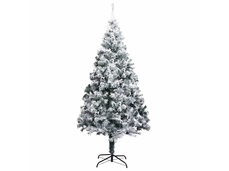  Sapin de noël artificiel, arbre de noël avec neige floquée vert 180 cm pvc  - Conforama A