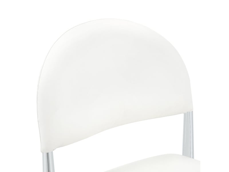  Ensemble de 2 chaises modernes — dossier demi-lune, siège pu cuir, pieds en métal, hauteur 80 cm, élégant et robuste  - Conforama E