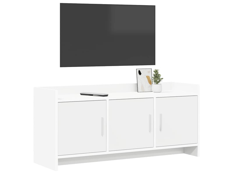  Meuble tv - banc tv - meuble de rangement 102 x 33 x 47 cm blanc bois d'ingénierie  - Conforama C