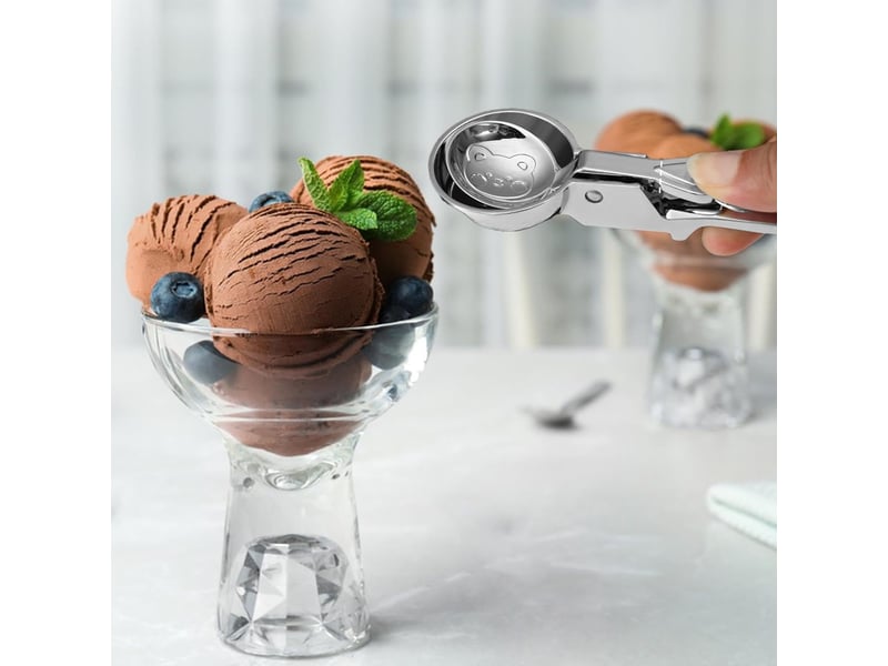 Petite cuillère à biscuits, cuillère à crème glacée, boule de melons et biscuits, déclencheur melons baller good grips antidérapant libération rapide - Conforama E