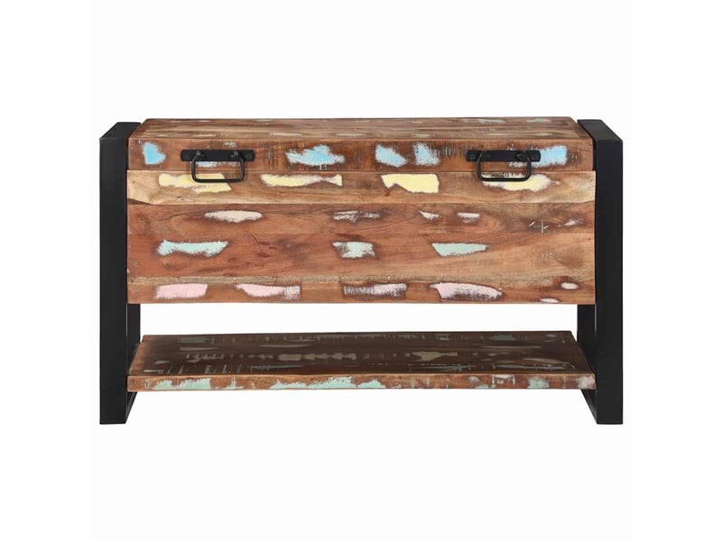  Boîte de rangement, coffre de rangement multicolore bois massif de récupération  - Conforama E