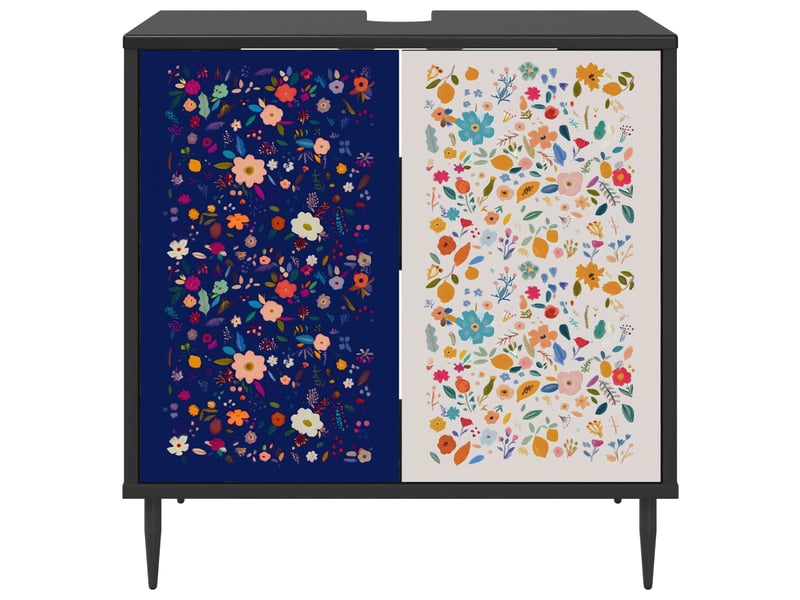  Armoire de salle de bain, meuble de rangement mainz chêne noir 60x40x61 cm  - Conforama E