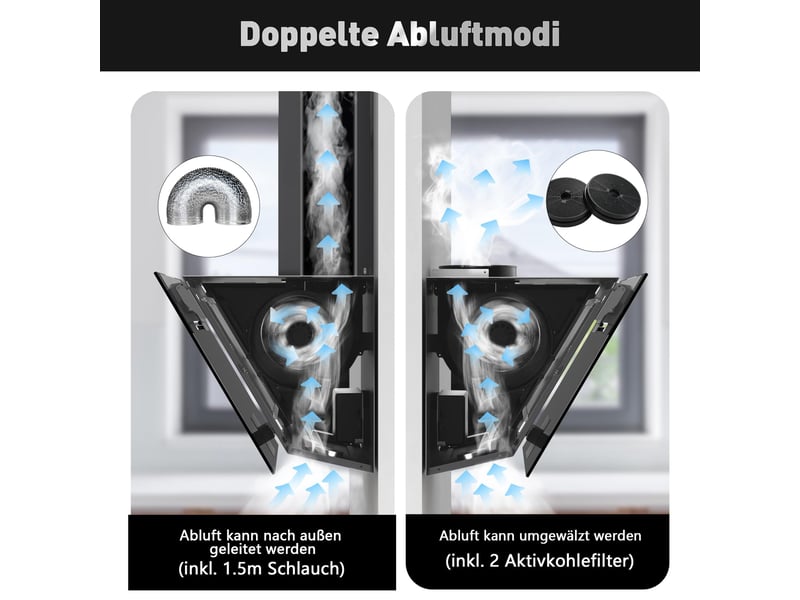 Hotte aspirante 90 cm noire en verre trempé, débit d’air 800 m³h, commande tactile et gestuelle, 3 vitesses avec booster - Conforama W