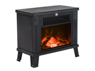 Cheminée électrique décorative avec effet flamme, 6001200 w, 13 à 18 m², noire