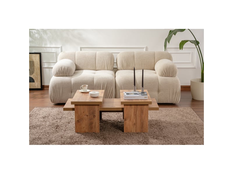  Tables basses gigognes en bois mdf mélaminé pin atlantique 110 x 45 x 30 cm lot de 2  - Conforama B