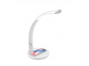 Fabrilamp alabastro lampe de bureau led blancchrome 7 w 560 lm, charge qi, tactile et dimmable
