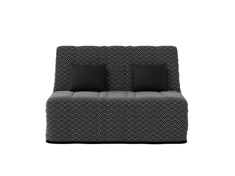 Banquette convertible gaia bz , couchage 160x200, avec 2 coussins offerts, géometrik noir  - Conforama D