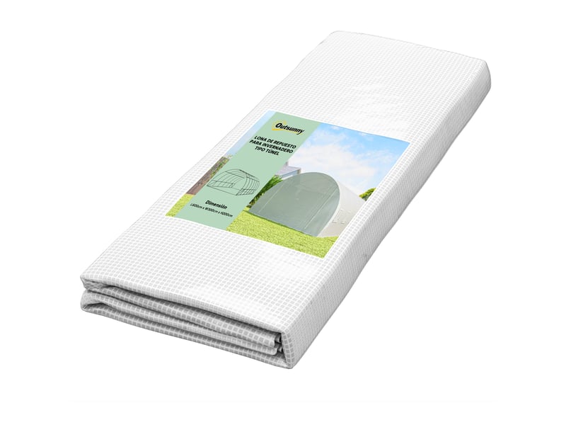 Bâche de rechange pour serre tunnel 600 x 300 x 200 cm avec 12 fenêtres, blanche  - Conforama A