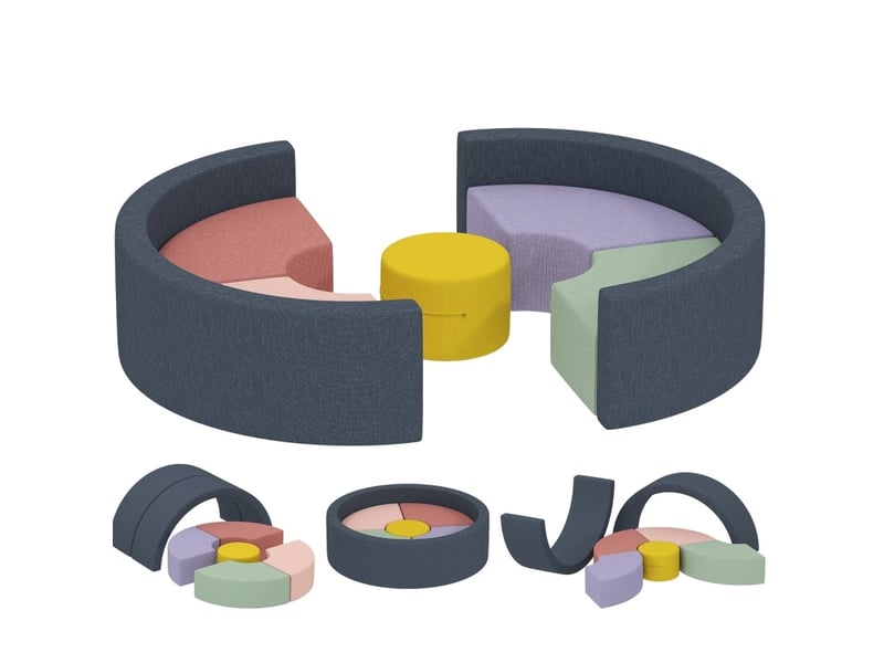  Set de 7 blocs de construction souples 107x107x30 cm multicolore  - Conforama A
