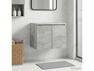 Cabinet salle de bain mural, meuble de rangement gris béton 62.5x44.5x50 cm