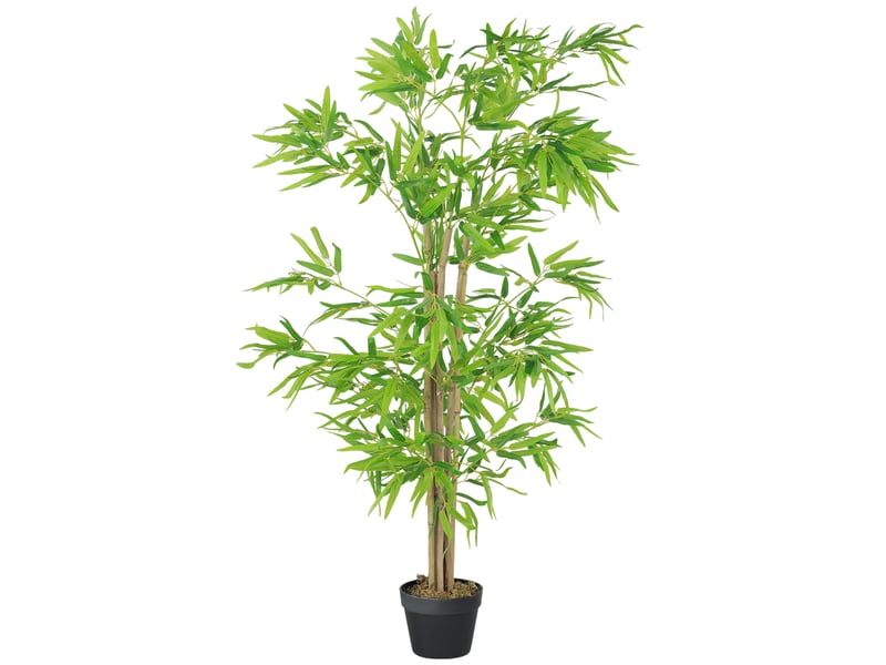  Plante artificielle bambou 150 cm verte en plastique avec pot et mousse décorative, idéale pour intérieur et extérieur  - Conforama A