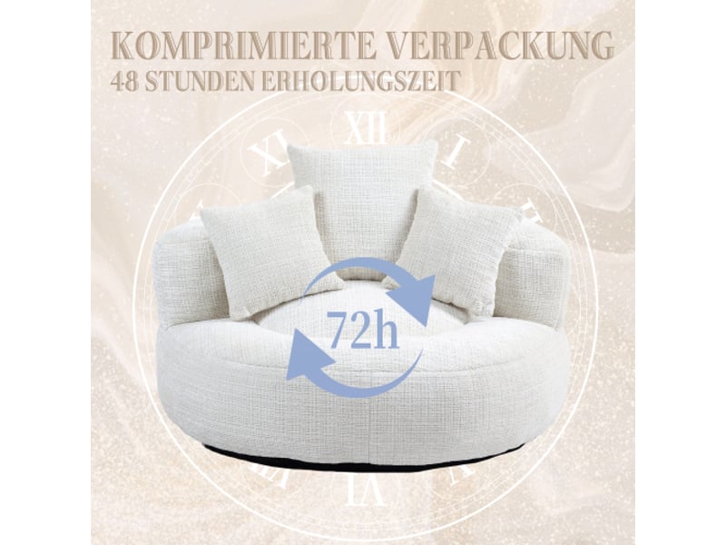  Deplimousse fixe 1 place tissu blanc canapé blanc - Conforama E