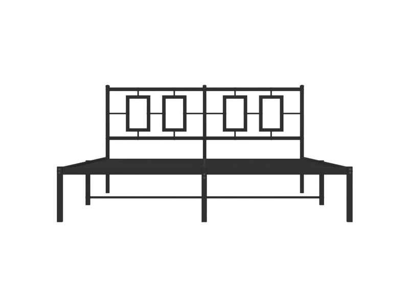  Lit double- lit adulte -  cadre de lit métal sans matelas avec tête de lit noir 150x200cm  - Conforama D
