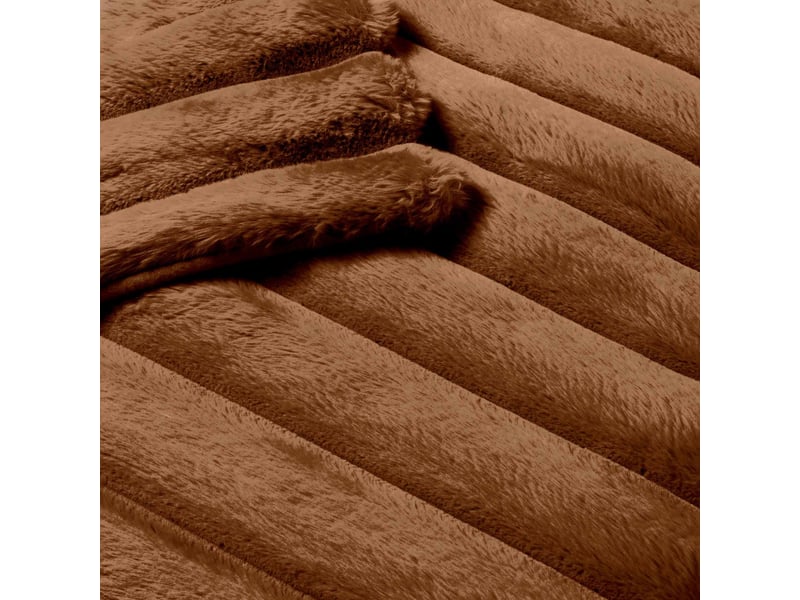  Plaid imitation fourrure polaire boudoir camel - 220x240cm - camel  - Conforama B
