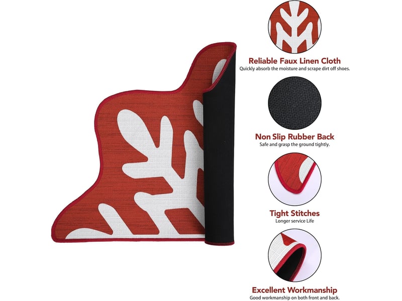  Paillasson décoratif de noël, tapis de bienvenue, tapis de sol d'intérieur, tapis de sol pour noël, sapin de noël, paillasson pour entrée, cuisine, 40  - Conforama E