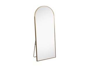 Miroir pleine longueur arqué 177 x 77 cm miroir mural salon avec cadre en aluminium, verre trempé